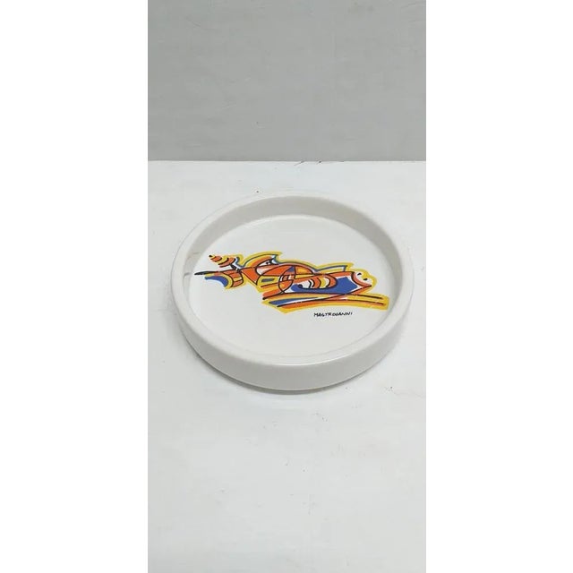 1970s Ceramic Saucer with Umberto Mastroianni Painting, 1970s For Sale - Image 5 of 5
