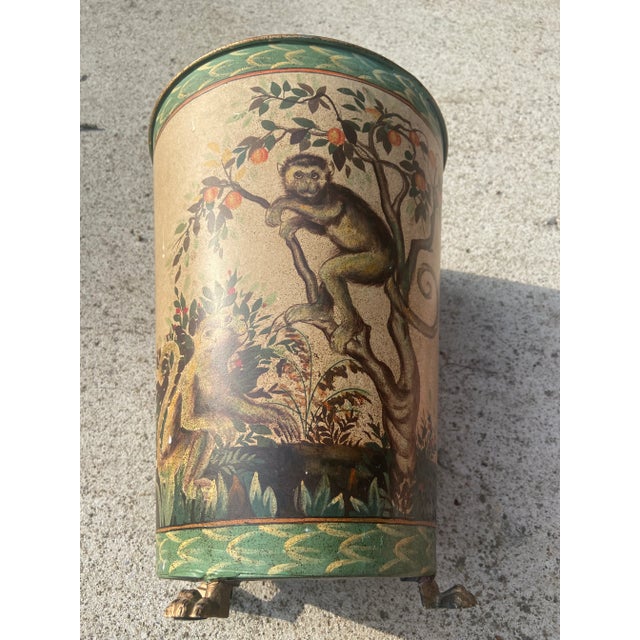 Black Mid 20th Century Mario Lopez Torres Style Monkey Trash Can Wastebasket For Sale - Image 8 of 13