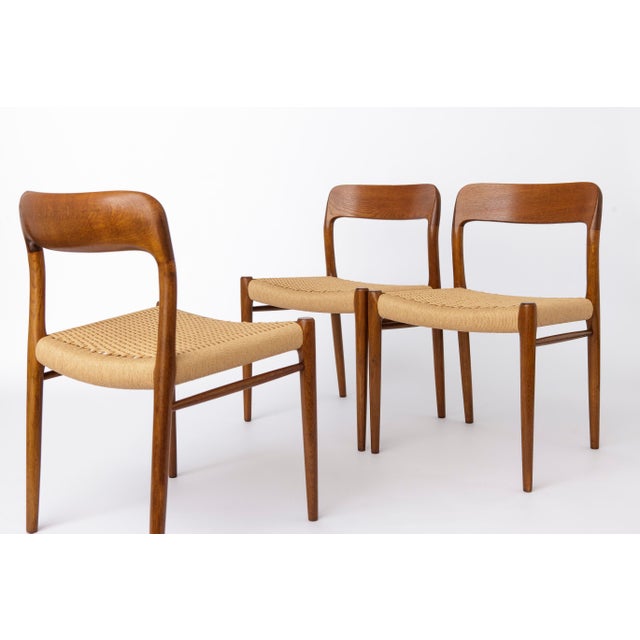 Wood Vintage Model 75 Chairs in Oak by Niels Otto Møller, 1950s, Set of 6 For Sale - Image 7 of 11