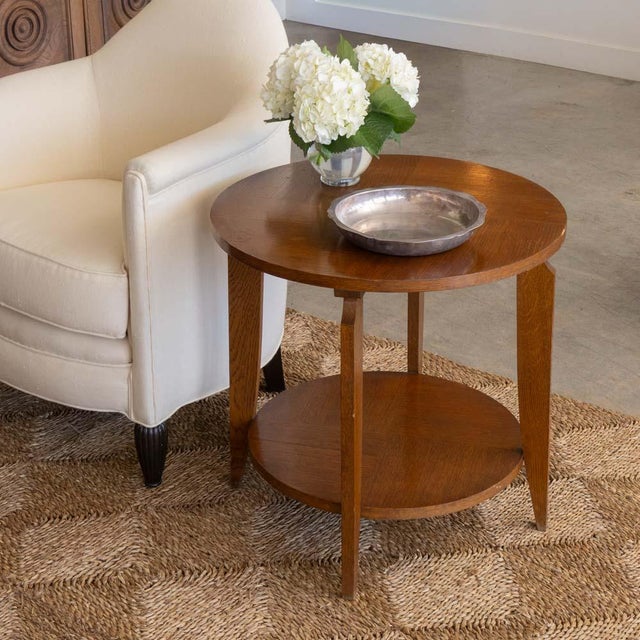 Art Deco 1930s French Oak Art Deco Gueridon Table For Sale - Image 3 of 12
