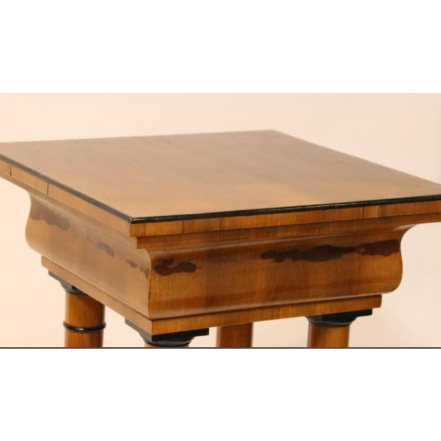 1950s Pair Biedermeier Style Walnut Column Pedestales For Sale - Image 5 of 9