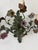 Printmaking Materials 19th Century Big Italian Tole and Porcelain Flowers Polychrome Sconces 3 Lights For Sale - Image 7 of 8