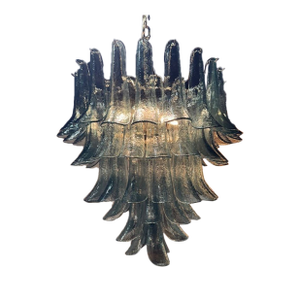 Modern Fontana Green Murano Glass "Saddle" Waterfall Chandelier