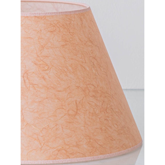 French Salmon Pink and Copper Ceramic Urn Table Lamps with Parchment Shades by Louis Drimmer, 1980s, Set of 2 For Sale - Image 6 of 15