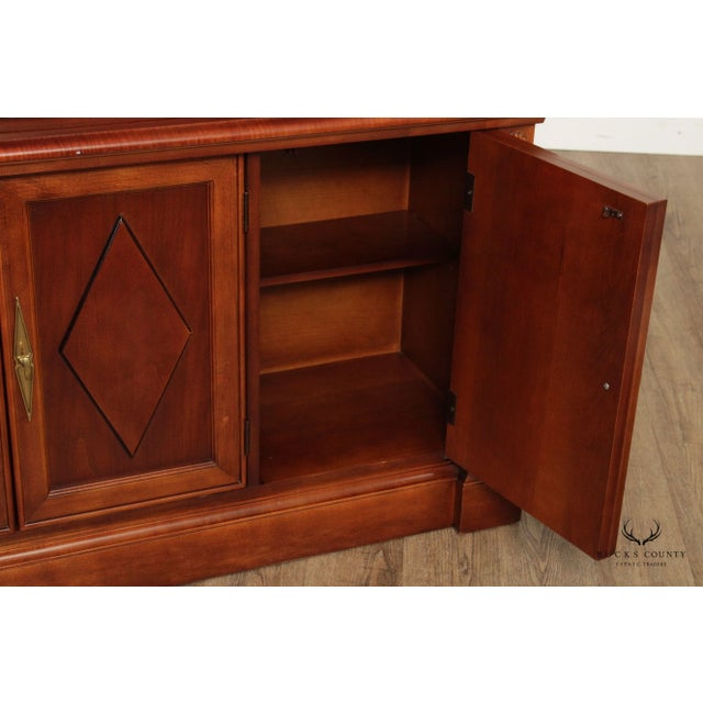Stanley Furniture Neoclassical Style Cherry China Display Cabinet For Sale - Image 9 of 12