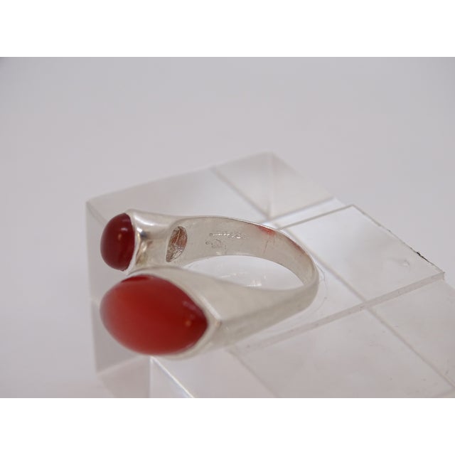 You and Me Ring with Carnelian in 925 Sterling Silver, 2010s For Sale - Image 16 of 18