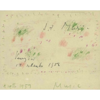 Zoran Mušic, Venice, Original Pastel Drawing, 1959 For Sale