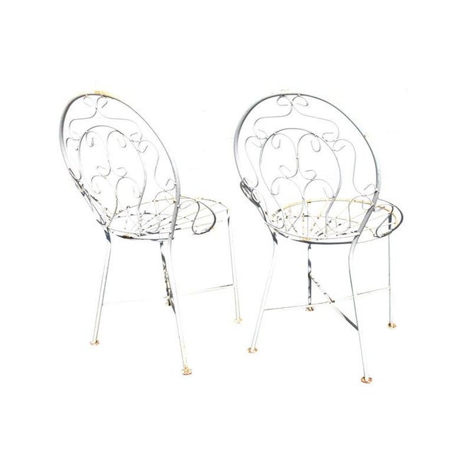 Gray Mid 20th Century Victorian Style Outdoor Arm Chairs - a Pair For Sale - Image 8 of 10