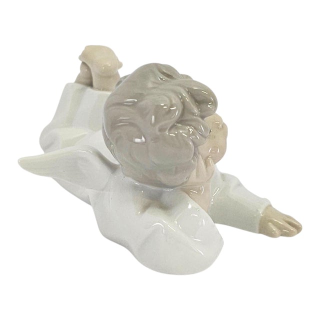 Lladro #4541 Little Angel Reclining Spanish Porcelain Cherub Figurine 5.5" For Sale - Image 11 of 12