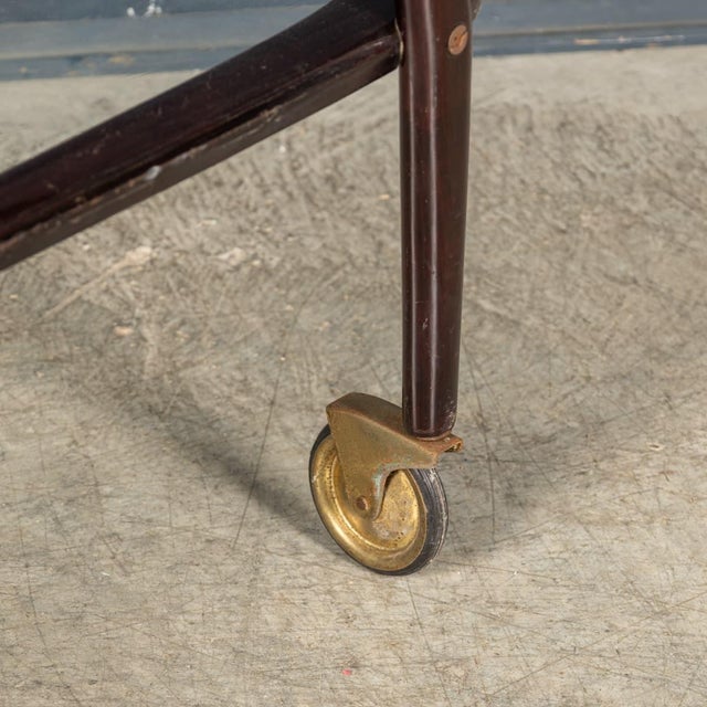 Vintage 20th Century Italian Brass & Wood Drinks Trolley, 1960 For Sale - Image 13 of 18