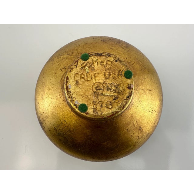 Mid Century 1960s Gold-Tone Art Deco Catchall Ashtray For Sale - Image 9 of 10