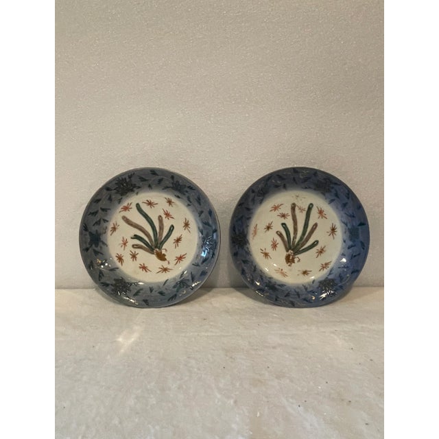 Antique Late 19th Century Oriental Bowls With Peacock - a Pair For Sale - Image 9 of 9