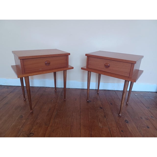 Brown Bedside Tables, 1960s, Set of 2 For Sale - Image 8 of 11