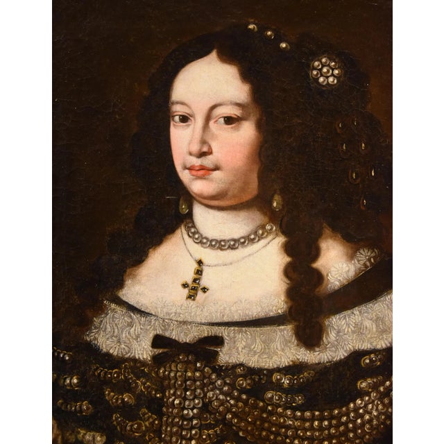 Jan Van Gelder, Portrait of Duchess Vittoria Farnese d'Este, 1670, Oil on Canvas, Framed For Sale - Image 7 of 15