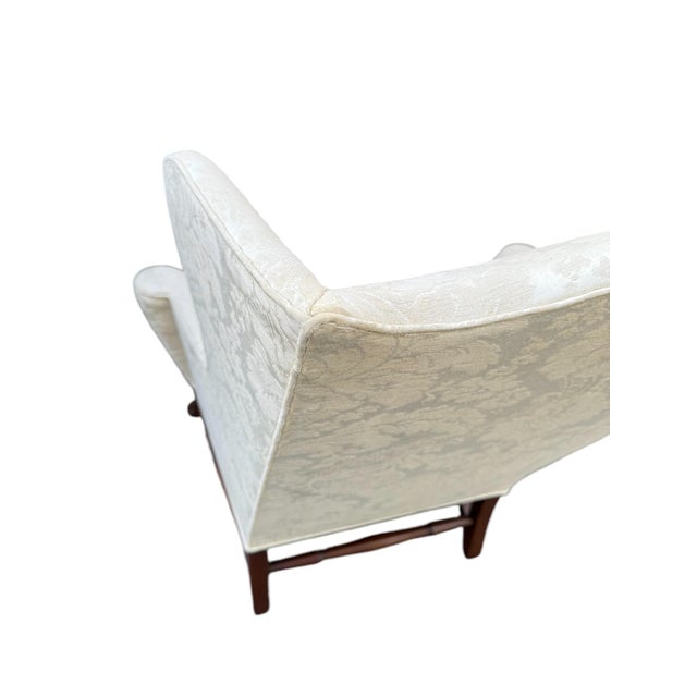 Wood Late 20th Century Kittinger Colonial Williamsburg Reproduction White Wingback Chair For Sale - Image 7 of 12