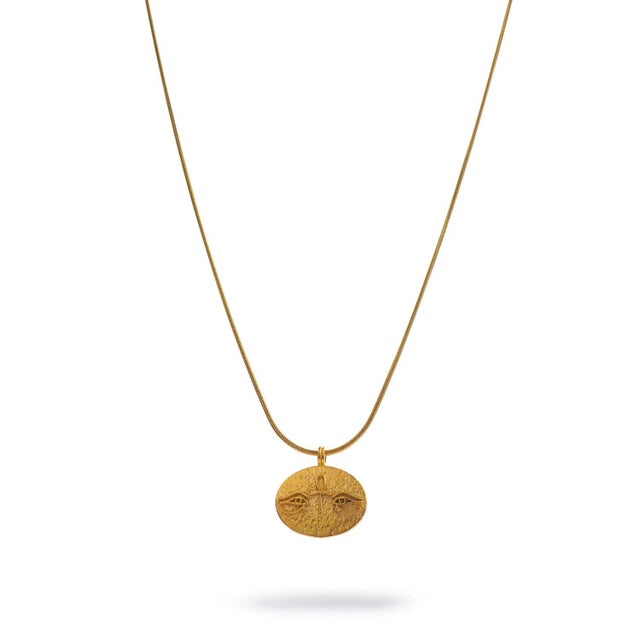 Modern Eternal Vision Ankh Gold Medallion Necklace For Sale - Image 3 of 10