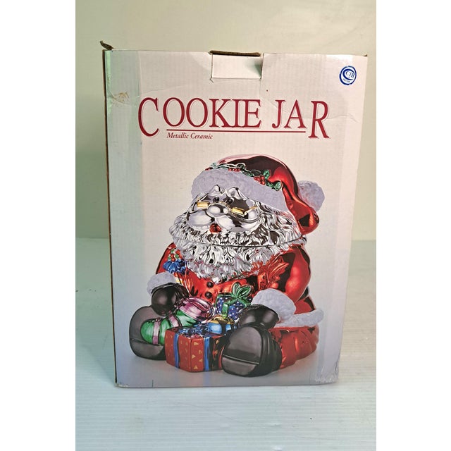 Vintage 2003 Allure Metallic Santa Cookie Jar – Retired Ceramic Christmas Décor For Sale - Image 10 of 10