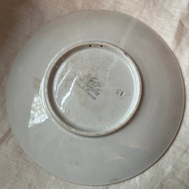 1900 - 1909 Circa 1900s French K & G Luneville Hanging Pear Plate For Sale - Image 5 of 9