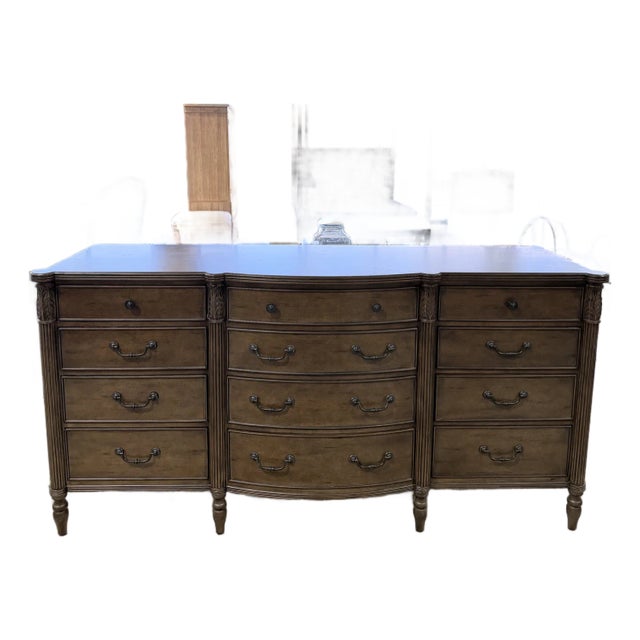 Late 20th Century Theodore Alexander Middleton Bowfront Wood Dresser For Sale