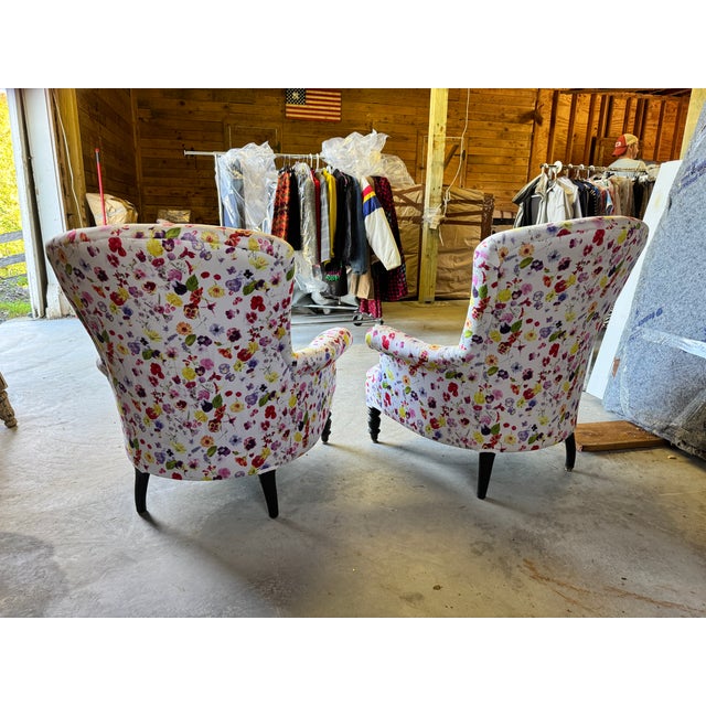 Pair of 19th Century French Napoleon III Armchairs in Vibrant Floral Upholstery For Sale In New York - Image 6 of 8