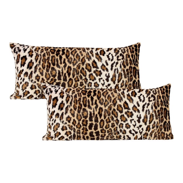Ralph Lauren Leopard Print Velvet Cheetah Spot Pillow Covers - a Pair For Sale