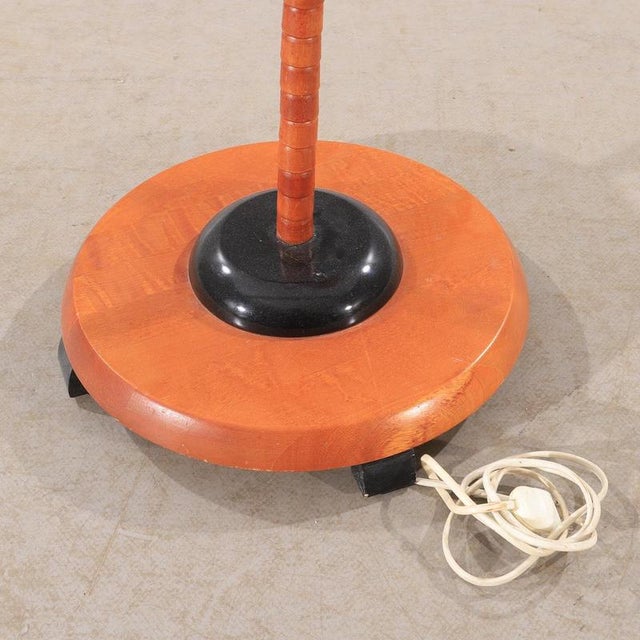 Wood Adjustable Gooseneck Floor Lamp with Pink Shade from Markslöjd, Sweden, 1970s For Sale - Image 7 of 8