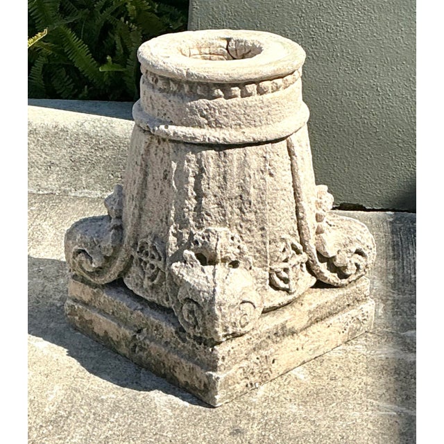 Sculpture Materials Vintage Boho Patinated Architectural Element Column For Sale - Image 7 of 12