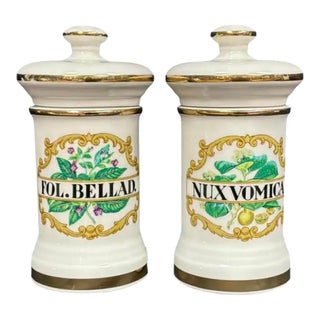 Pair of Vintage Apothecary/Pharmacy Jars With Lids For Sale