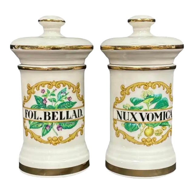 Pair of Vintage Apothecary/Pharmacy Jars With Lids For Sale
