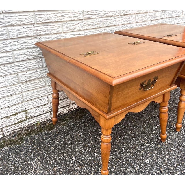 Vintage Mid Century HeywoodWakefield Dough Box Flip Too End Tables