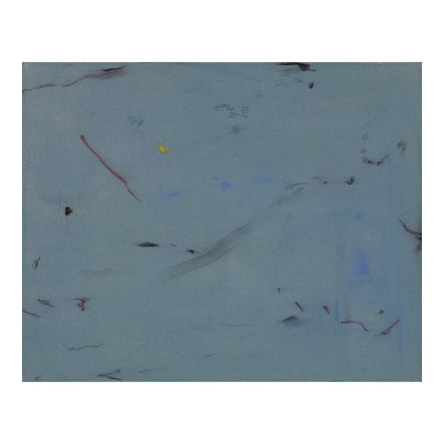 Ice Cube - Abstract Cool Blue Tone Modern Textural Painting on Canvas Original Artwork by Taylour Martin For Sale