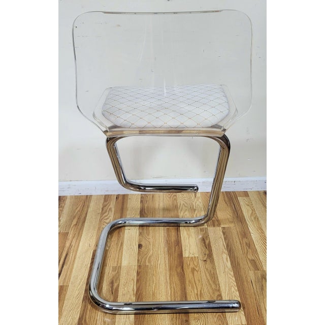 Lucite & Chrome Mid-Century Modern Bar & Pair of Barstool Chairs by Luigi Bardini For Sale - Image 17 of 18