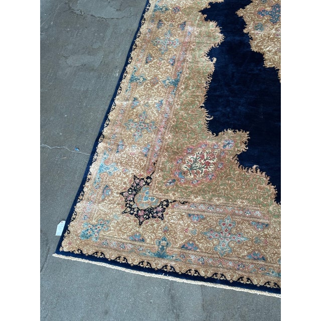 Textile 9ft 11in × 15ft 8in Circa 1960's Persian Kerman Area Rug For Sale - Image 7 of 12