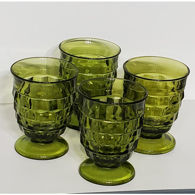 1970s Vintage Whitehall Green Juice Glasses Set of 4 Chairish