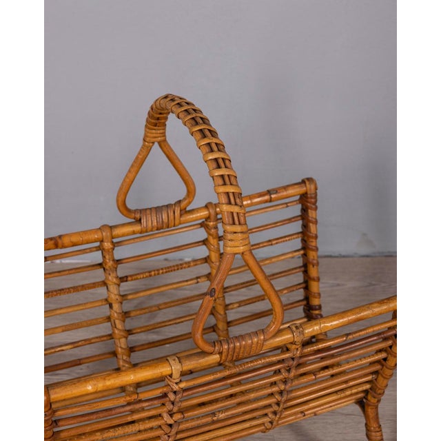 1960s Vintage Bamboo Magazine Rack, Italy, 1960s For Sale - Image 5 of 8
