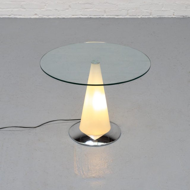 White Birillo Side Table attributed to Parisotto for Fontana Arte, 1980s For Sale - Image 8 of 13