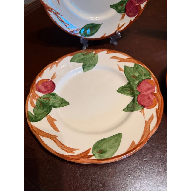 1980s 1980s Franciscan Apple Salad Plate England Backstamp Hand Painted 7 7/8" - Set of 4 For Sale - Image 5 of 7