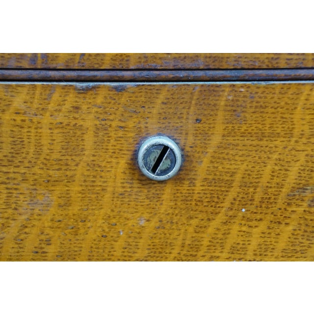 Large Antique Victorian Quartersawn Oak Tin Lined Cigar Humidor Storage Box Chest 21" For Sale - Image 12 of 18