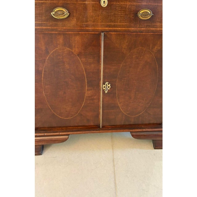 Antique Victorian Mahogany Inlaid Bookcase, 1880 For Sale - Image 13 of 18