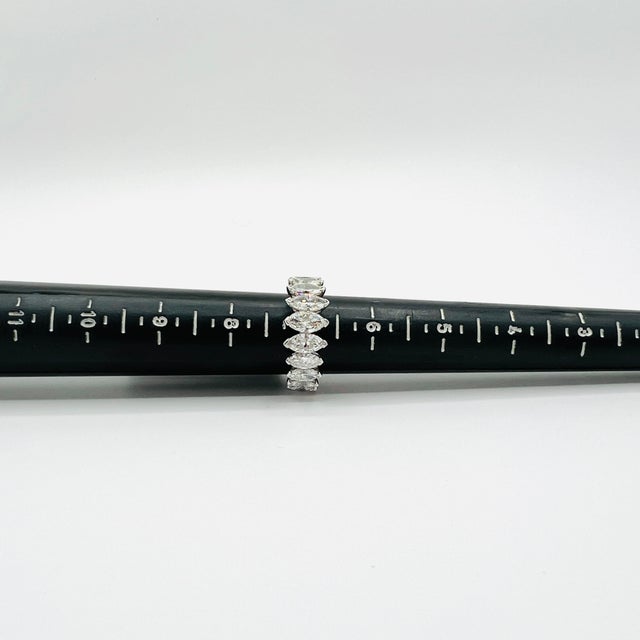 White White Diamond Marquise Ring in Platinum, Size 7 For Sale - Image 8 of 8