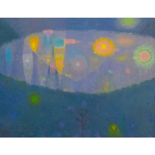An oil on canvas painting by the Hungarian-American artist Martin Friedman (1896-1981) titled Moon Flower. This broody...