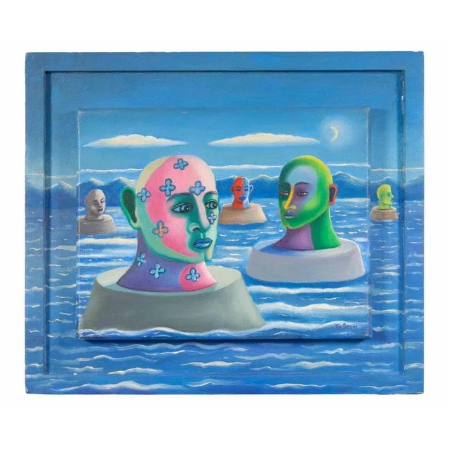 Oil on board realized by Paolo Scheggi (1955) in 1990s. Hand signed. Titled on rear. with a painted wooden frame which is...