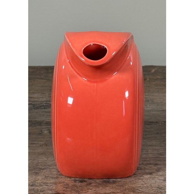 Mid-Century Modern Vintage Fiesta Ware Disc Pitcher in Red Persimmon Glaze by Homer Laughlin For Sale - Image 3 of 7