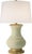 Transitional Chapman & Myers by Visual Comfort Signature Deauville Table Lamp in Celadon Crackle with Linen Shade For Sale - Image 3 of 3