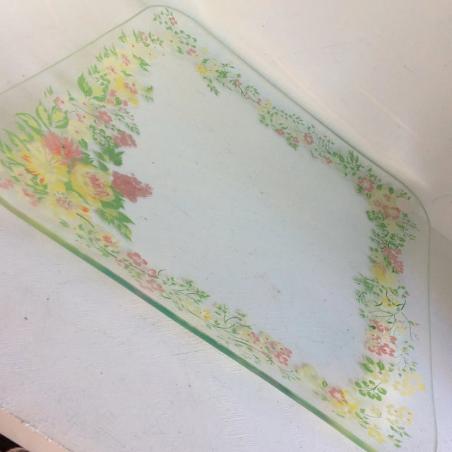 Dorothy Thorpe California Wild Flower Glass Square Serving Platter For Sale - Image 12 of 13