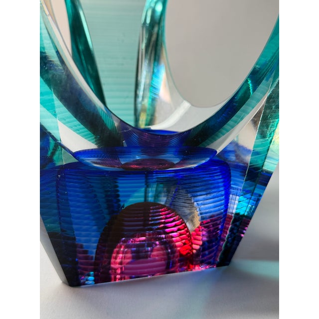 Late 20th Century Michael David & Kit Karbler Signed Sculptural Studio Art Glass “Vortex” Bowl For Sale - Image 5 of 8