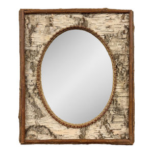 Vintage American Birch Bark Framed Mirror