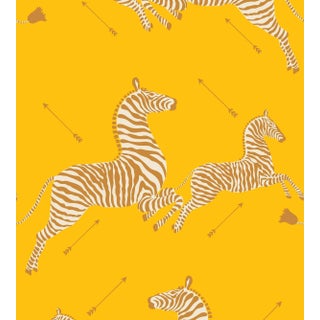 Sample - The House of Scalamandré Zebras Wallcovering, Zanzibar Gold For Sale