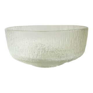 Indiana Glass Crystal Ice Large Glass Salad Bowl For Sale
