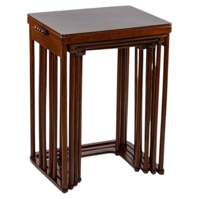 Antique Nesting Tables by Josef Hoffmann for J. & J. Kohn, 1890s, Set of 4 For Sale - Image 9 of 9